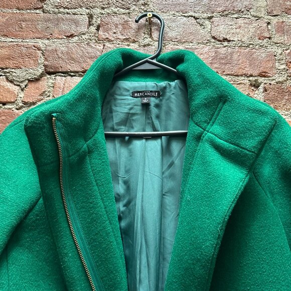 J. Crew Women's City Coat wool trench in emerald green, size 0 - Picture 4 of 6